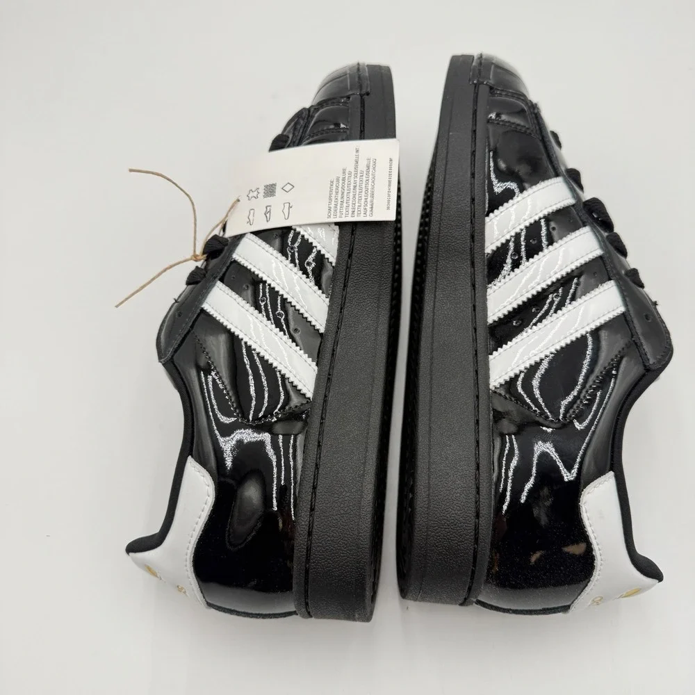 Adidas Superstar II Women's Size 8.5 Core Black/White/Gold – JS4009 Sneakers NEW